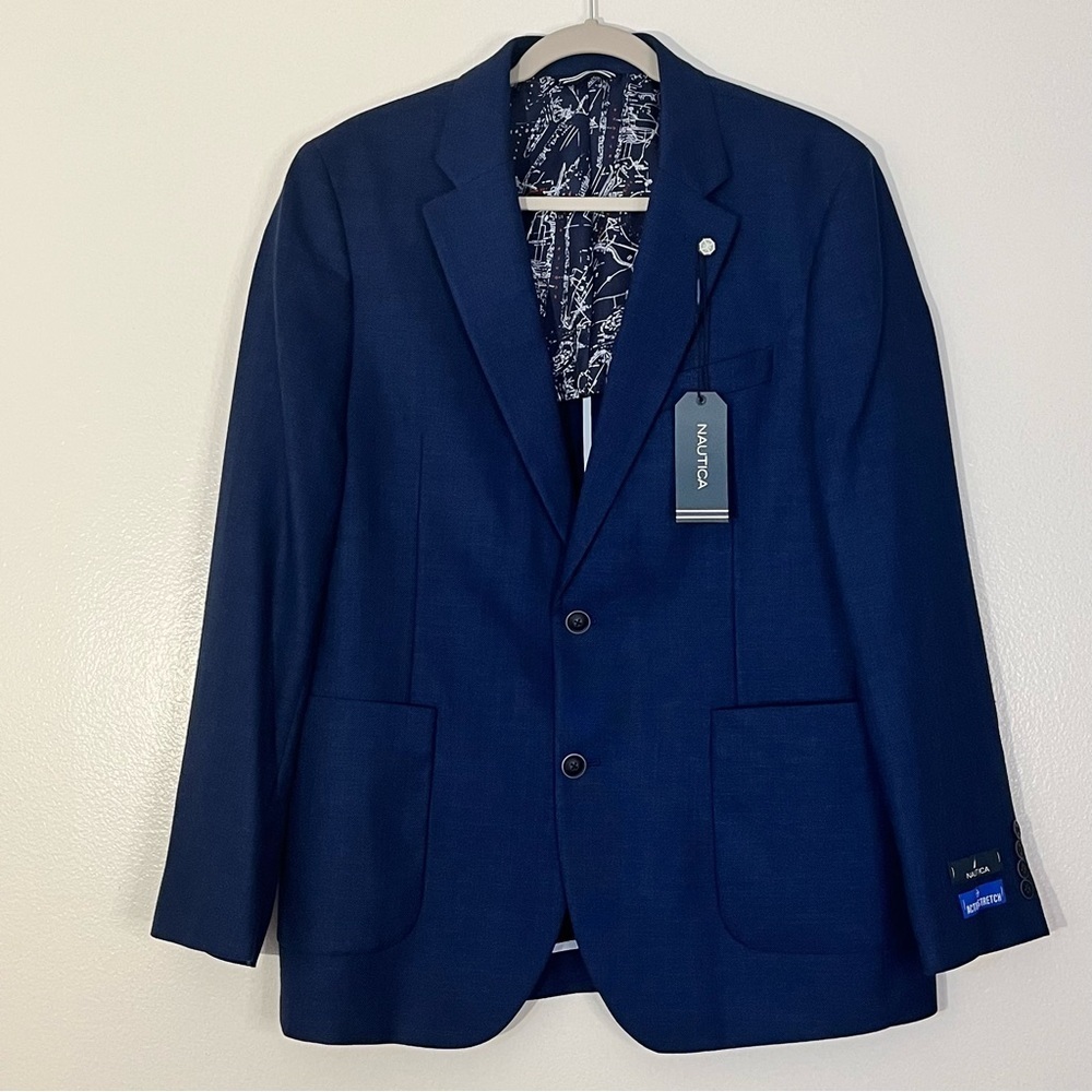 Nautica | New blazer/suit jacket Jensen double button/vent Mens size 41R stretch - Picture 11 of 11